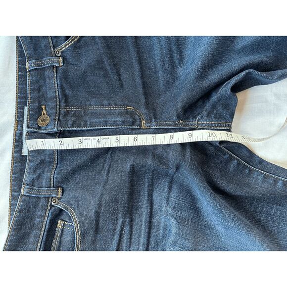 Chico's Platinum Denim Jeans Dark Blue Size 1 (8 Medium) Strait Leg, Stretchy - Picture 2 of 8